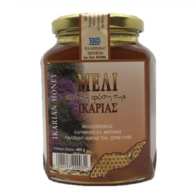Greek Natural Ikarian Honey, 460gr glass jar