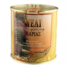 Organic Traditional Greek Honey from Ikaria, 460 gr can