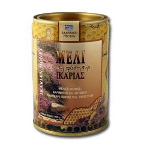 Organic Traditional Greek Honey from Ikaria 460 grams, 1lb Tin