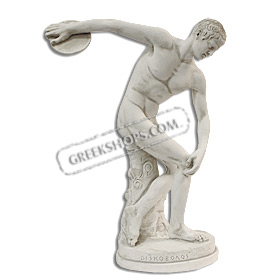 Discus Thrower Statue 20" (44 cm) Ivory-colored