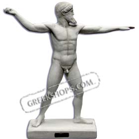 Poseidon (or Zeus) Statue 18" (46 cm) Ivory-colored