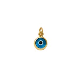 14K Gold Evil Eye Small Pendant, 5mm