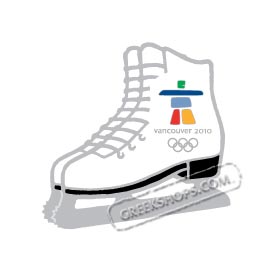 Vancouver 2010 White Figure Skate Pin