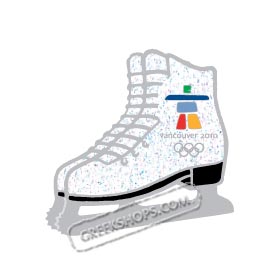Vancouver 2010 Glitter Figure Skate Pin