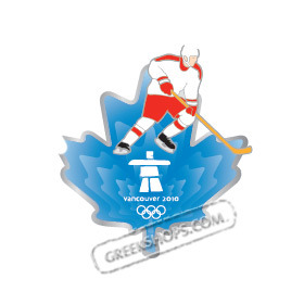 LIMITED EDITION Vancouver 2010 Clear Aqua Leaf - Hockey Pin