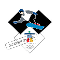 Vancouver 2010 Double Diamond Snowboarder Male Pin