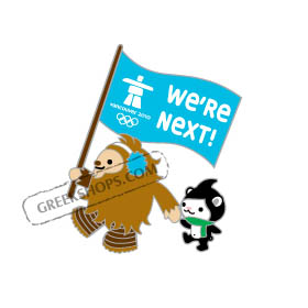 Vancouver 2010 Mascots "We're Next" Pin