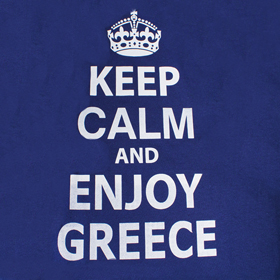 Keep Calm and Enjoy Greece Navy Blue Tshirt Style D420 