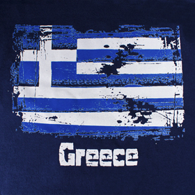 Vintage Greece & Greek Flag 100% Cotton Tshirt Style D276