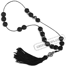 Worrybeads with Lava Rock Beads and Swirl Motif