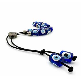 Evil Eye Worrybeads with Greek Key stopper