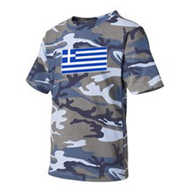 GREEK Flag Blue Camo Youth Shirt