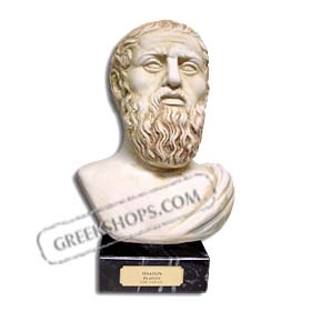 Plato Bust 9" (23 cm) in Bronze or Marble Color 