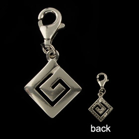 Sterling Silver Charm - Greek Key Motif (9mm)