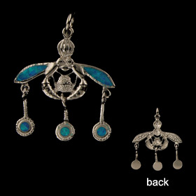 The Neptune Collection - Sterling Silver Pendant - Minoan Bee and Opal (23mm)
