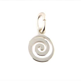 Sterling Silver Pendant - Swirl Motif (8mm)