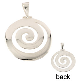 Sterling Silver Pendant - Swirl Motif (35mm)