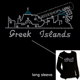 Metal Studded Long Sleeve Shirt - Greek Island Style T5674