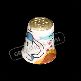 Handpainted Greek Porcelain Thimble