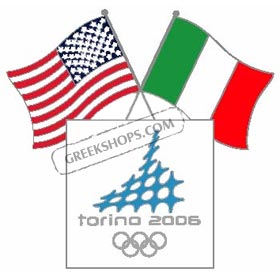 Torino 2006 Dual Flags Pin