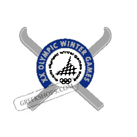 Torino 2006 Crossed Skis Pin