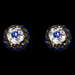 Greek Sterling Silver Mati Collection -  Earrings w/ Swarovski crystals  and Evil Eye (7.5mm)