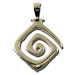 Sterling Silver Square Swirl Motif Pendant - Spira 25mm