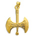 24k Gold Plated Sterling Silver Pendant - Double Minoan Axe (28mm)