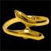 24k Gold Plated Sterling Silver Ring - Double Minoan Dolphin (Adjustable)