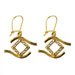 24k Gold Plated Sterling Silver Earrings - Greek Key w/ Evil Eye Border (25mm) 