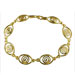 24k Gold Plated Sterling Silver Spiral Eye Shaped Bracelet
