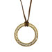 24k Gold Plated Sterling Silver Necklace w/ Cord - Greek Key Circle (54mm)