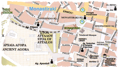 Street Map of Monastiraki Square