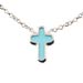 The Amphitrite Collection - Platinum Plated Sterling Silver Necklace - Turquoise Cross (10mm)