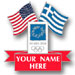 Custom Design Athens 2004 Greek-USA Flag