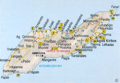 Ikaria Island Map