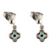 The Amphitrite Collection - Platinum Plated Sterling Silver Earrings - Mother of Pearl Mati Cross (6mm)