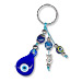 Good Luck Charm Keychain with blue glass evil eye 120390