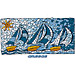 Ancient Greece Mosaic Tile Sailboats Tshirt Style D191