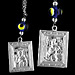Sterling Silver Rear-View Mirror Charm - Virgin Mary & St. Christopher
