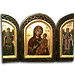 Three-Fold Hand painted icon of the Virgin Mary with Archangels Michael and Gabriel - 48 x 35 cm