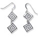 Sterling Silver Earrings - Hanging Double Greek Key