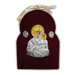 Silver Icon on Red Velvet Frame - Panayia ( Virgin Mary ) 11.5x8.5cm