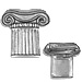 Sterling Silver Brooch - Ionic Column Capital (37mm)