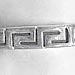 Rubber Bracelet - Sterling Silver 4 Large Greek Key (.8cm)