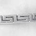 Rubber Bracelet - Sterling Silver 5 Small Greek Key(.5cm)