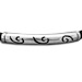 Sterling Silver Rubber Bracelet - Rounded Charm w/ Swirl Motifs
