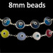 Sterling Silver Bracelet - Mati Evil Eye Chain (8mm)