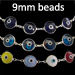 Sterling Silver Bracelet - Mati Evil Eye Chain (9mm)