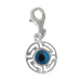 Sterling Silver Charm - Mati Evil Eye w/ Greek Key (11mm)